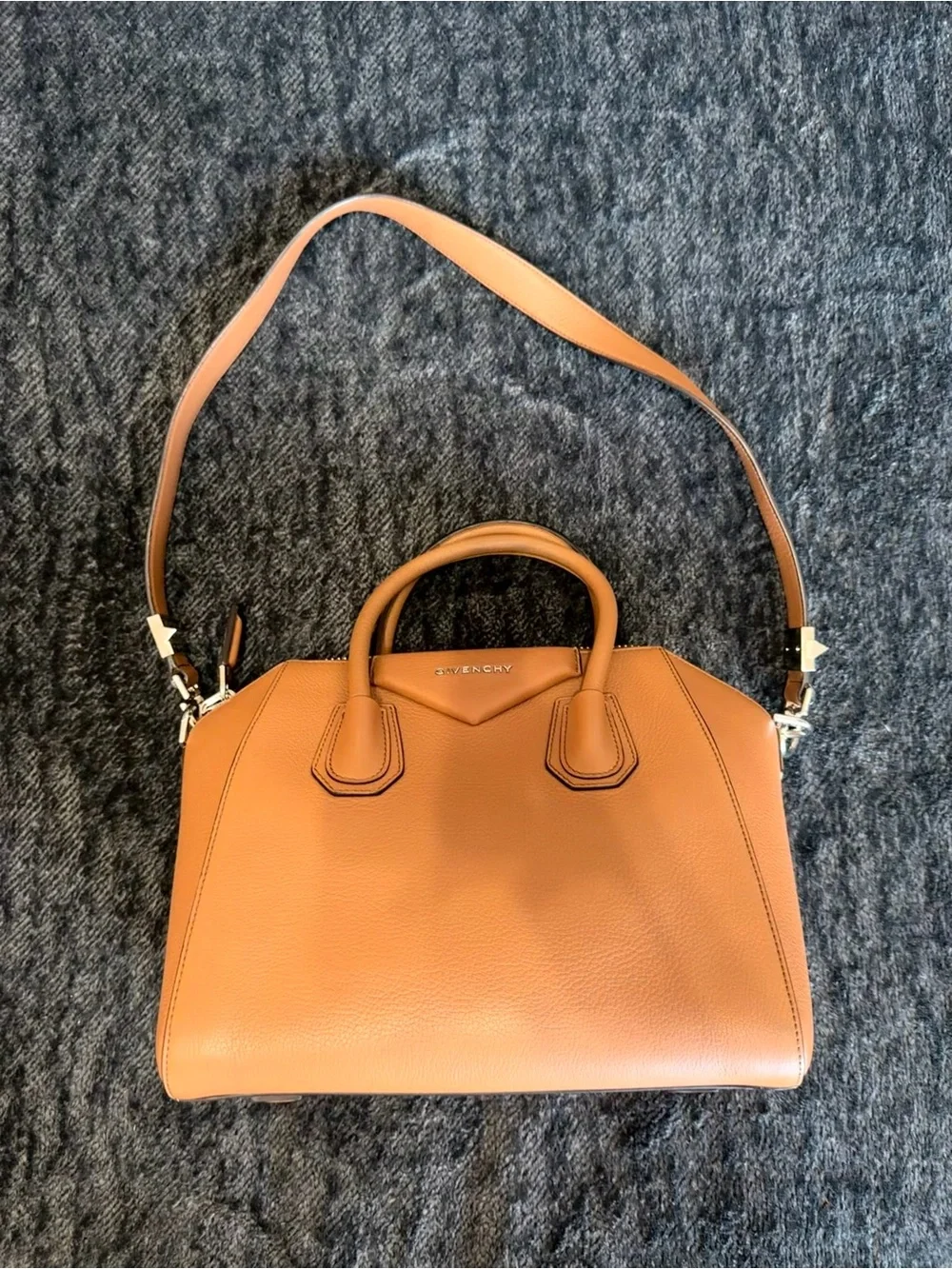 NWT Givenchy Tan Leather Satchel with Detachable Strap